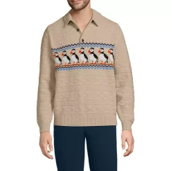 Men's Long Sleeve Cozy Cotton Blend Polo