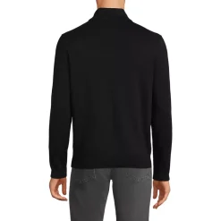 Men's Long Sleeve Fine Gauge Cotton Quarter Zip Sweater