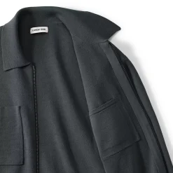 Men's Long Sleeve Fine Gauge Cotton Full Zip Chore Coat