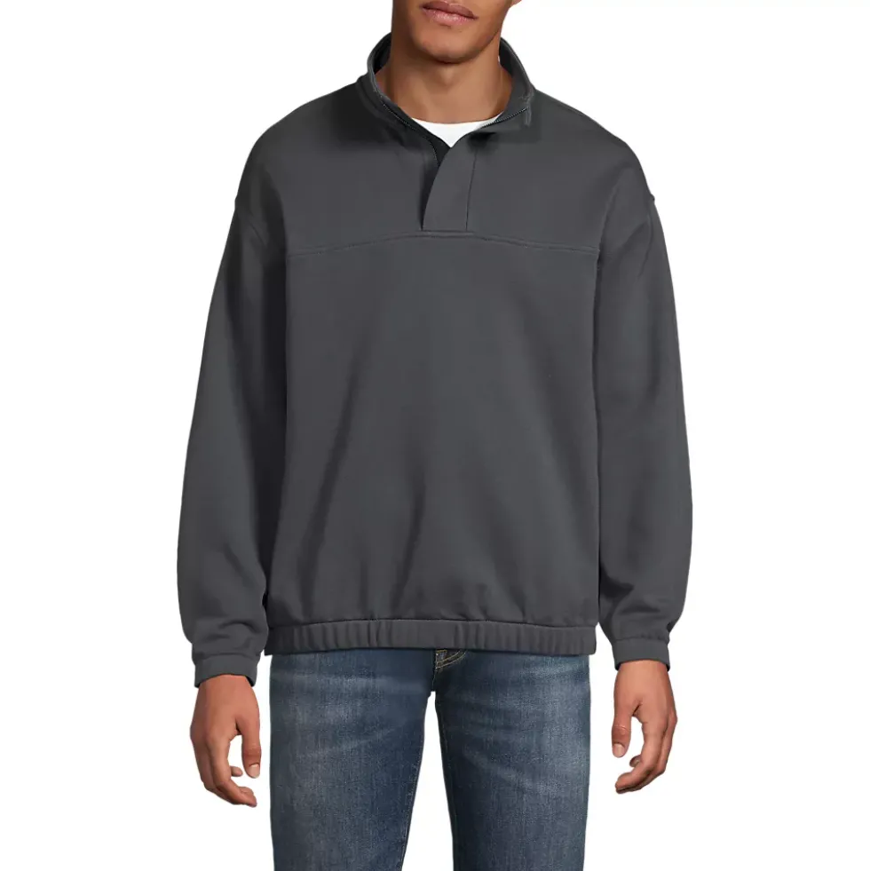 Men's Long Sleeve French Terry Vintage Wash Quarter Zip