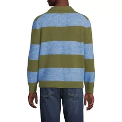Men's Long Sleeve Fuzzy Sweater Polo