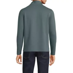 Men's Long Sleeve Herringbone Textured Quarter Zip