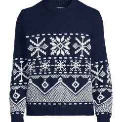 Men's Long Sleeve Holiday Snowflake Crewneck Sweater