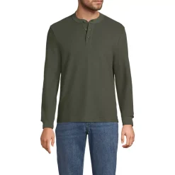 Men's Long Sleeve Honeycomb Pique Henley