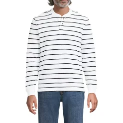 Men's Long Sleeve Honeycomb Pique Henley