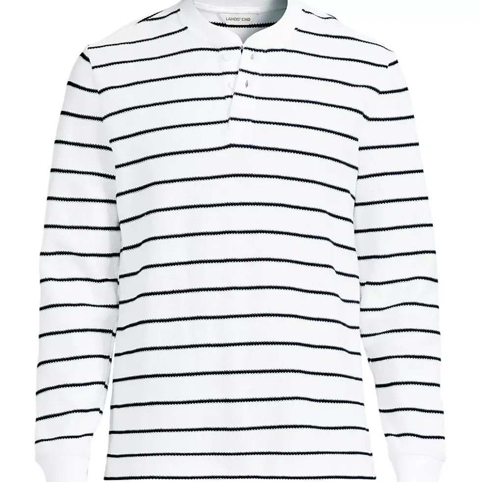 Men's Long Sleeve Honeycomb Pique Henley