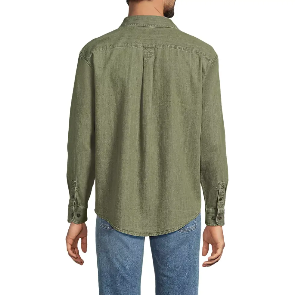 Men's Long Sleeve Indigo Work Shirt