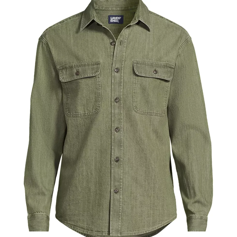 Men's Long Sleeve Indigo Work Shirt