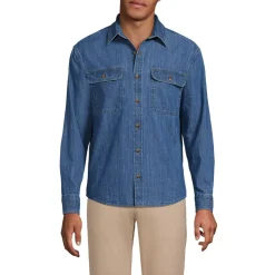 Men's Long Sleeve Indigo Work Shirt