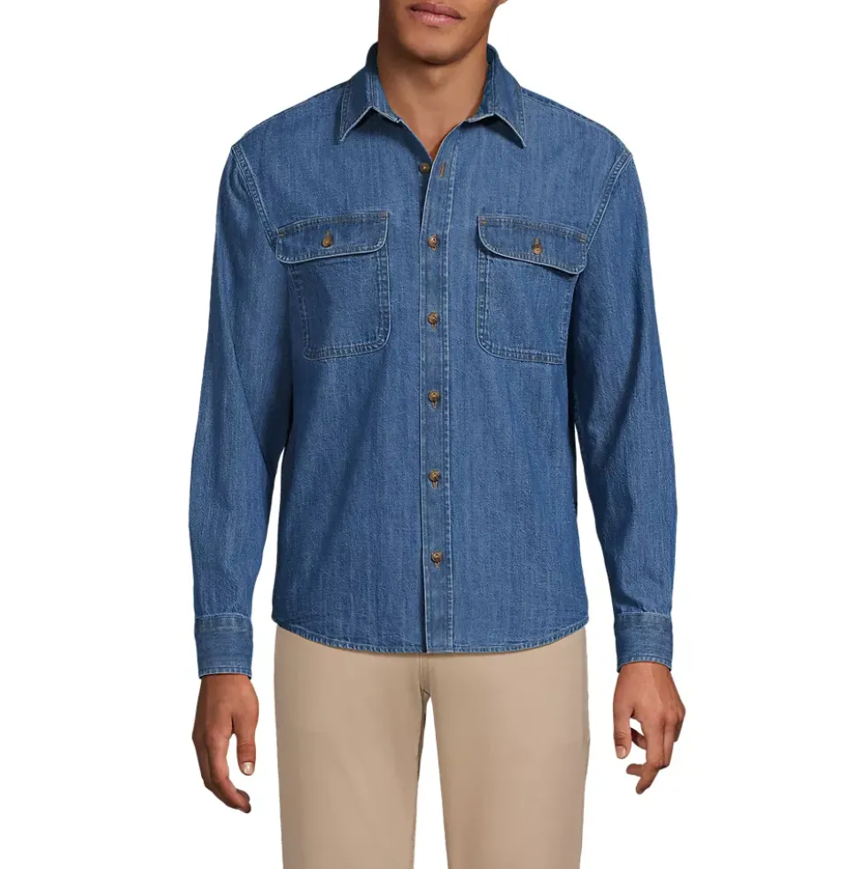 Men's Long Sleeve Indigo Work Shirt
