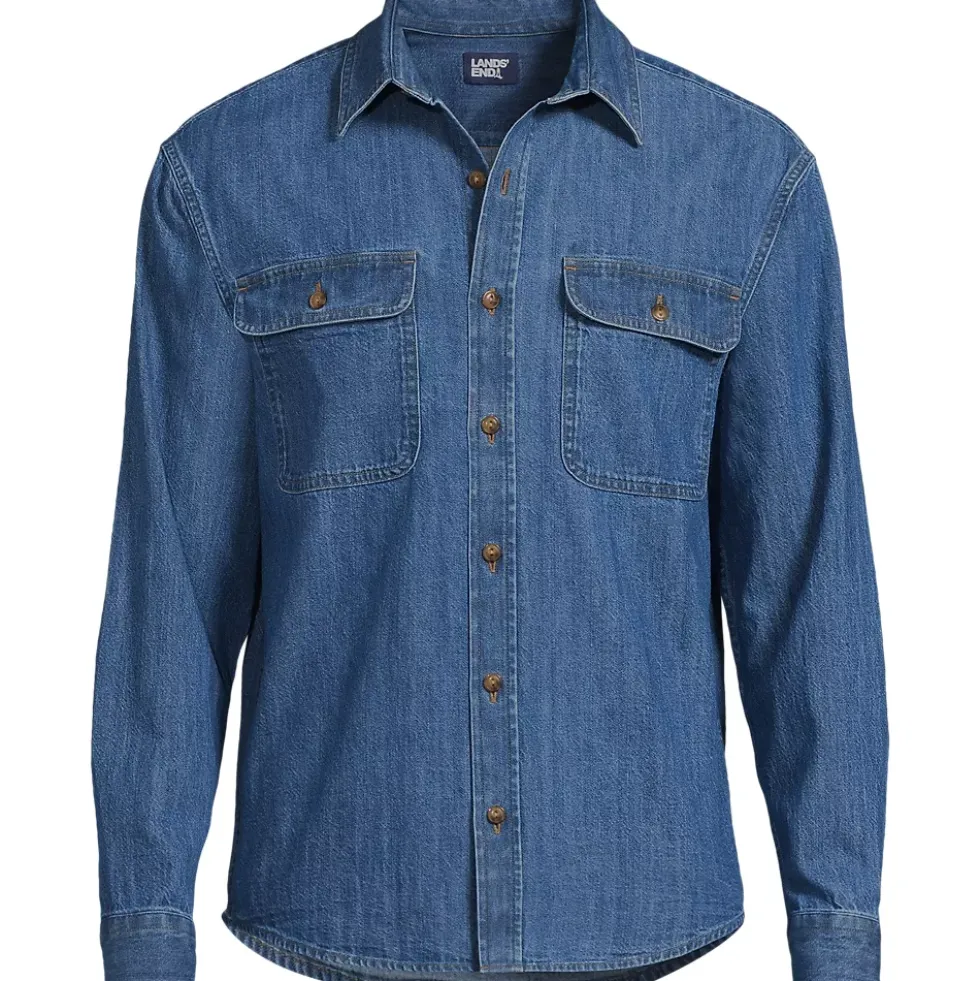 Men's Long Sleeve Indigo Work Shirt