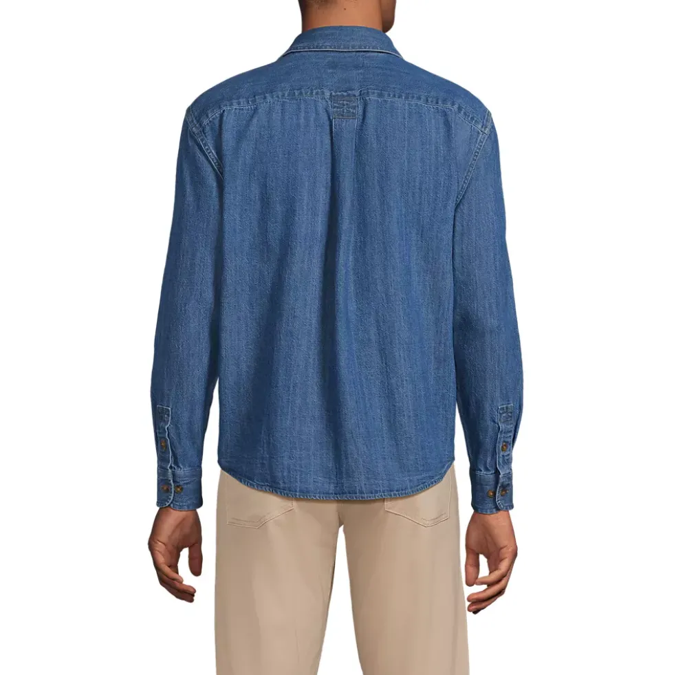 Men's Long Sleeve Indigo Work Shirt
