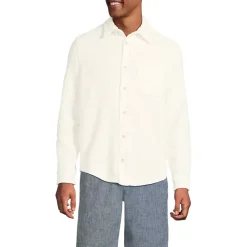 Men's Long Sleeve Knit Boucle Button Through Shirt