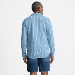 Men's Long Sleeve Knit Boucle Button Through Shirt