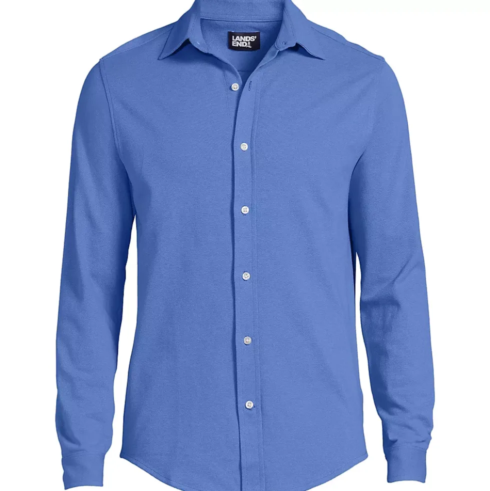 Men's Long Sleeve Knit Oxford Shirt