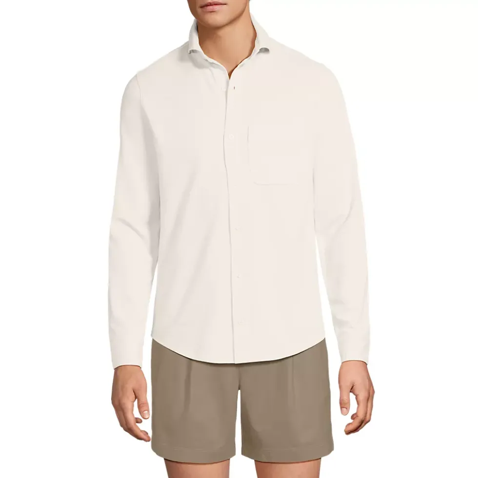 Men's Long Sleeve Knit Travel Kit Oxford Shirt