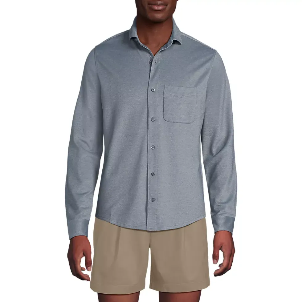 Men's Long Sleeve Knit Travel Kit Oxford Shirt