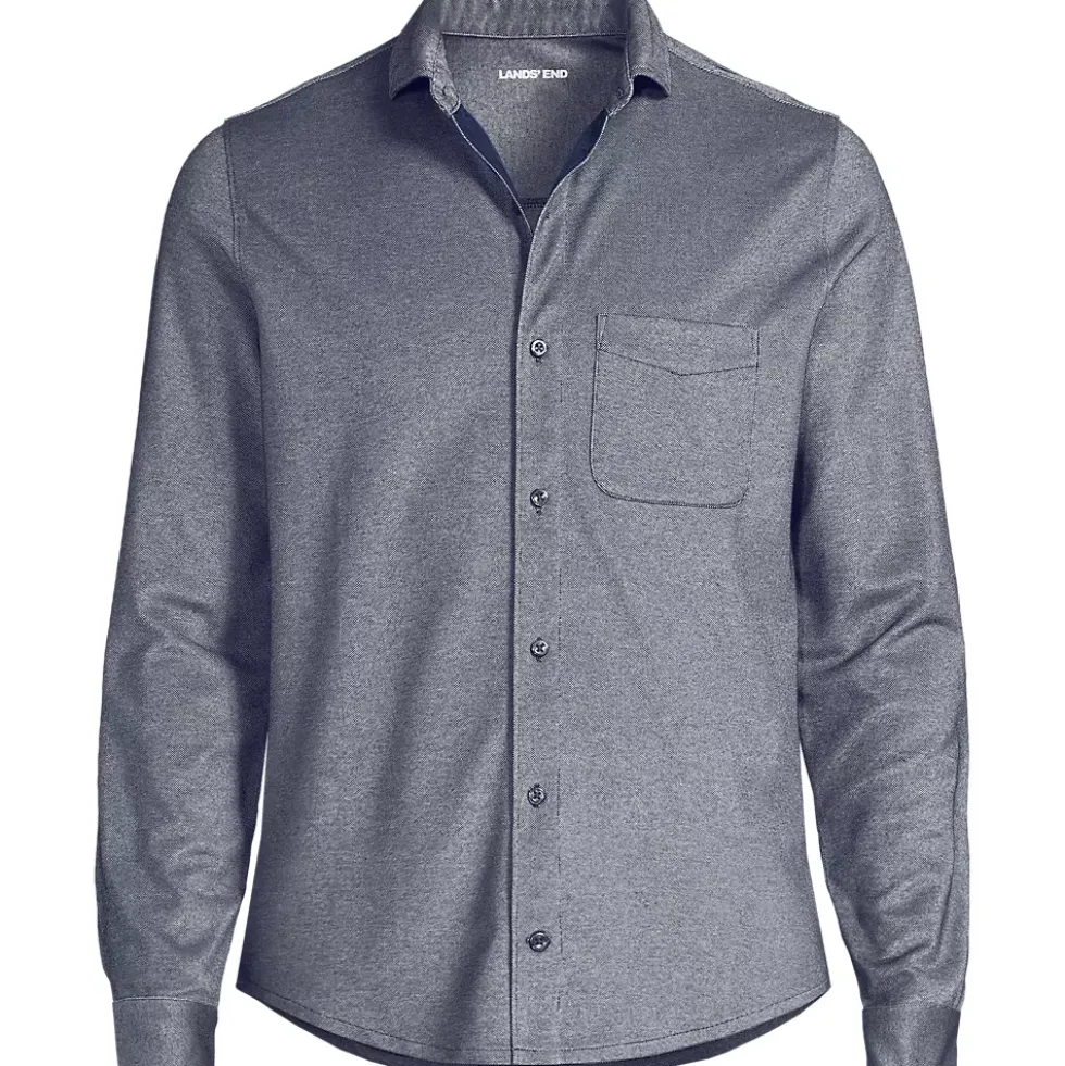 Men's Long Sleeve Knit Travel Kit Oxford Shirt