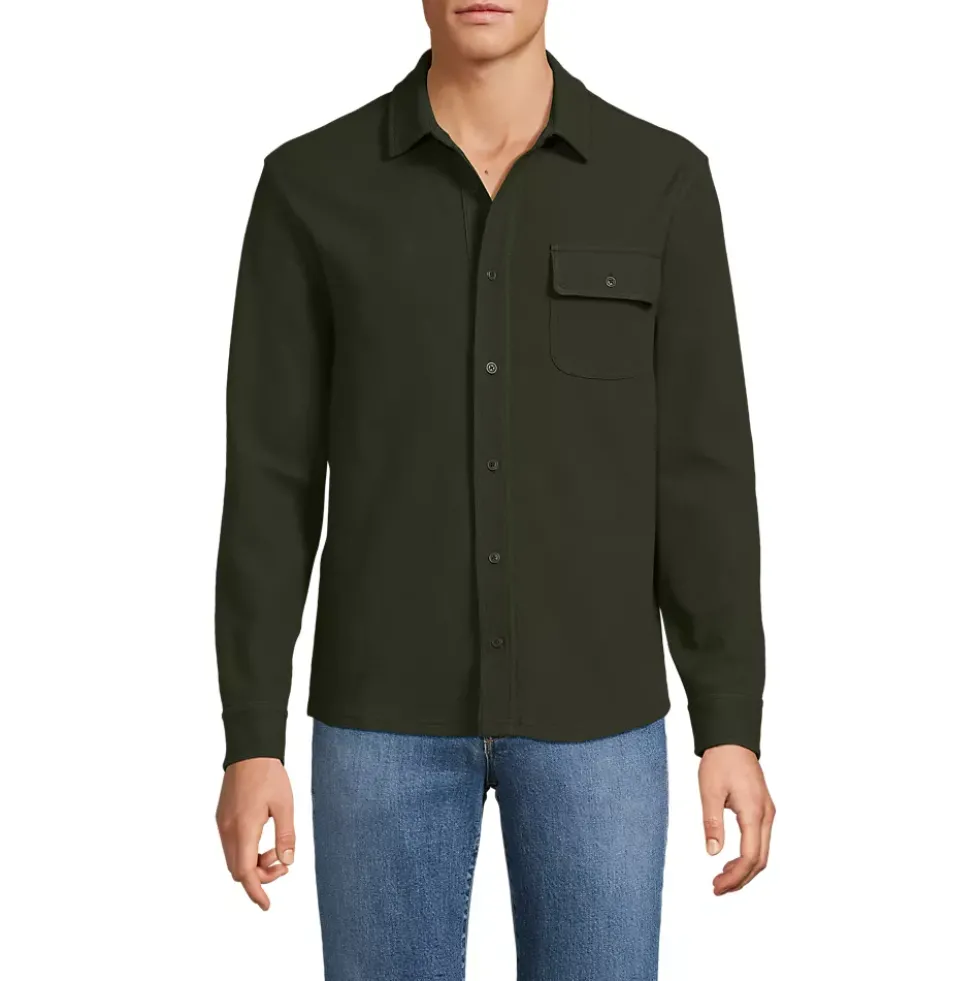Men's Long Sleeve Knit Workwear Waffle Shirt