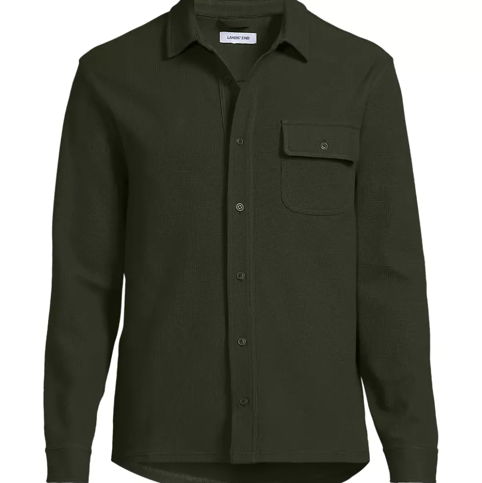Men's Long Sleeve Knit Workwear Waffle Shirt