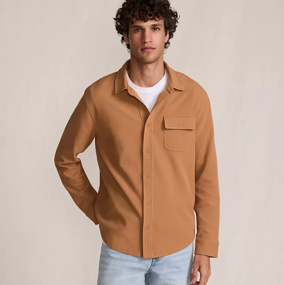 Men's Long Sleeve Knit Workwear Waffle Shirt