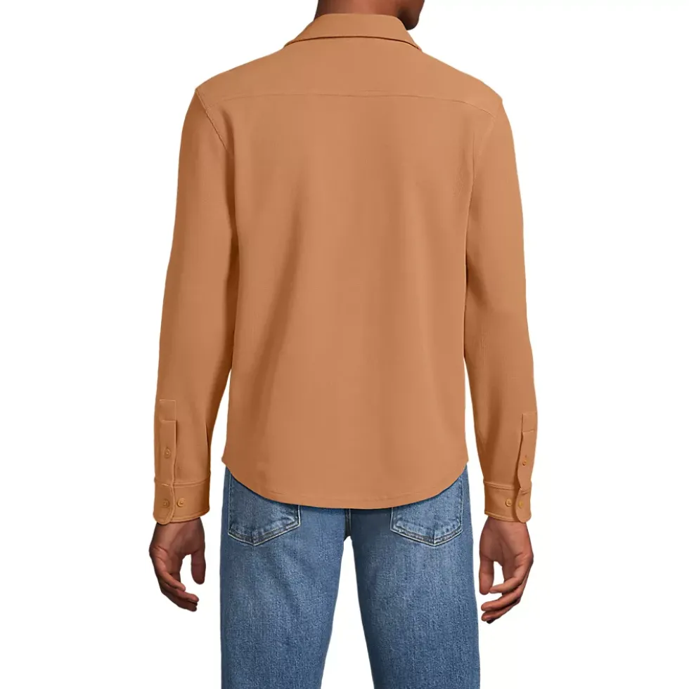 Men's Long Sleeve Knit Workwear Waffle Shirt