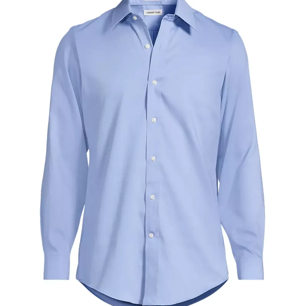 Men's Long Sleeve No Iron Pinpoint Stay Collar Dress Shirt