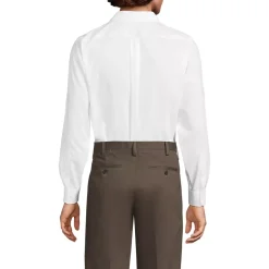 Men's Long Sleeve No Iron Pinpoint Stay Collar Dress Shirt