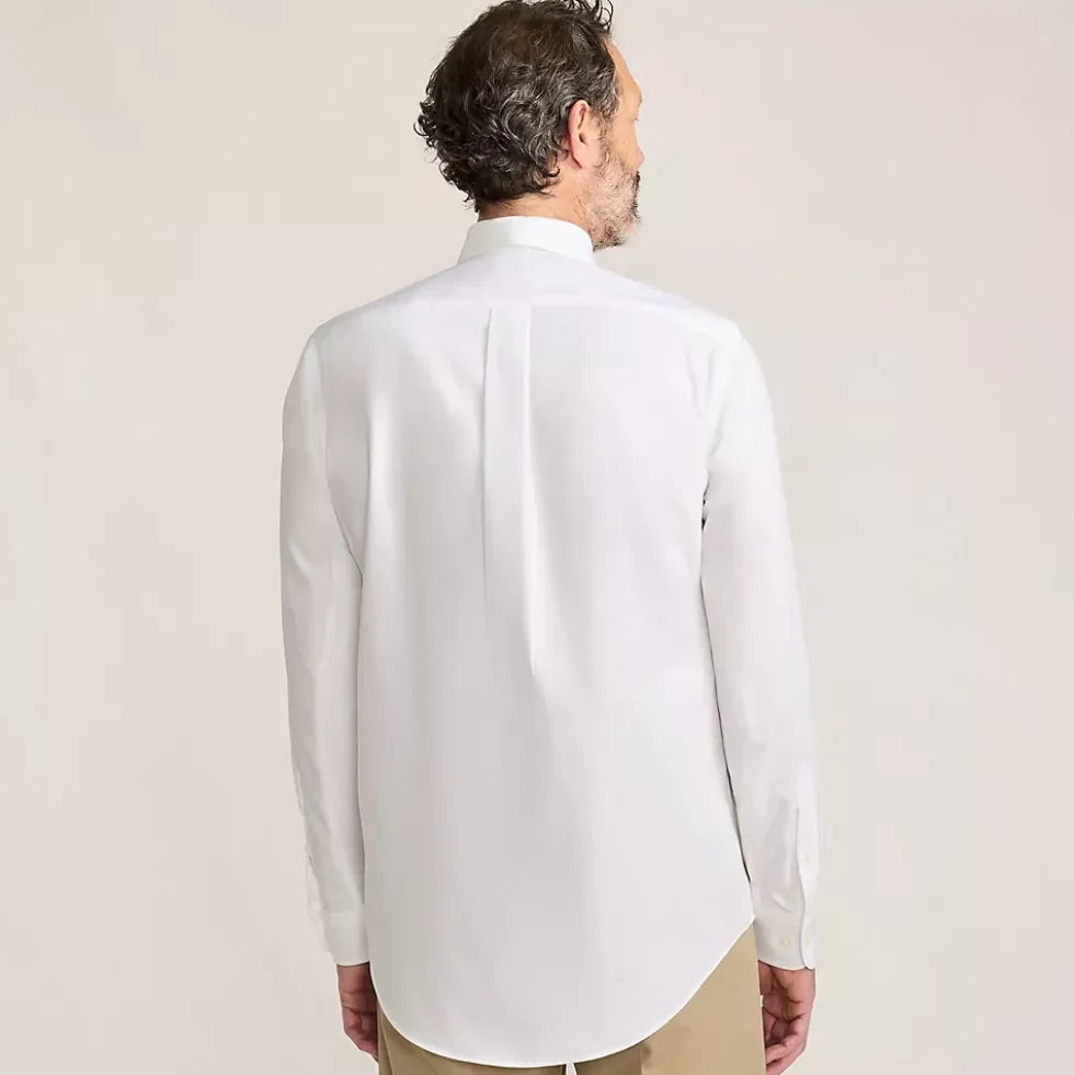 Men's Long Sleeve No Iron Pinpoint Stay Collar Dress Shirt