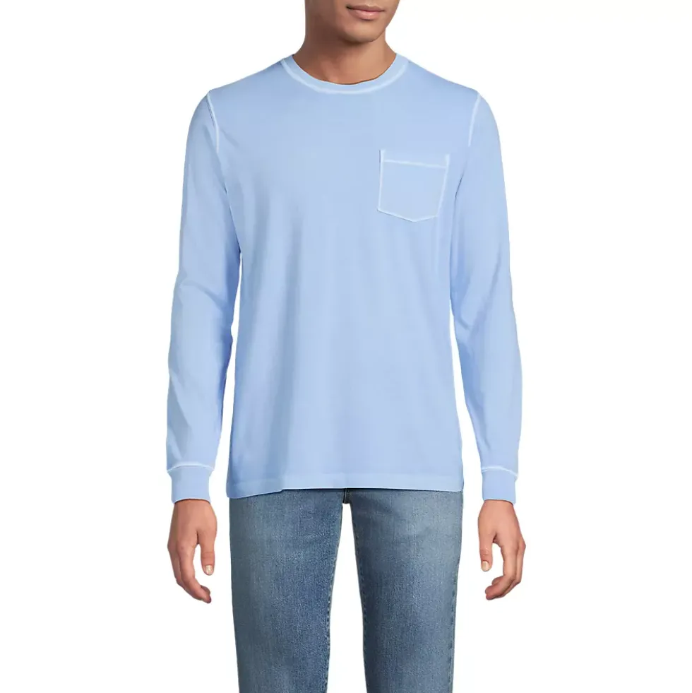 Mens Long Sleeve Pocket Sun Faded Super-T Tee
