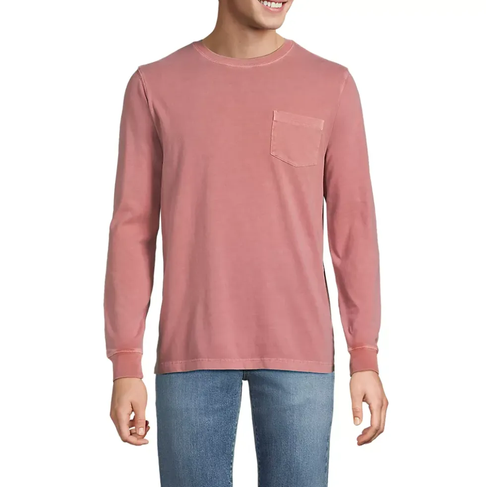 Mens Long Sleeve Pocket Sun Faded Super-T Tee