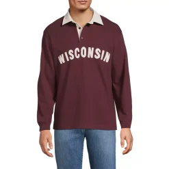 Men's Long Sleeve Rugged Rugby Embroidered Polo