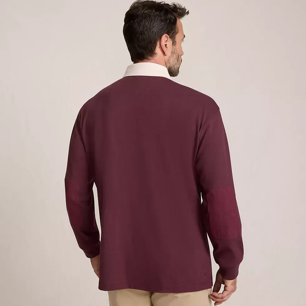 Men's Long Sleeve Rugged Rugby Embroidered Polo