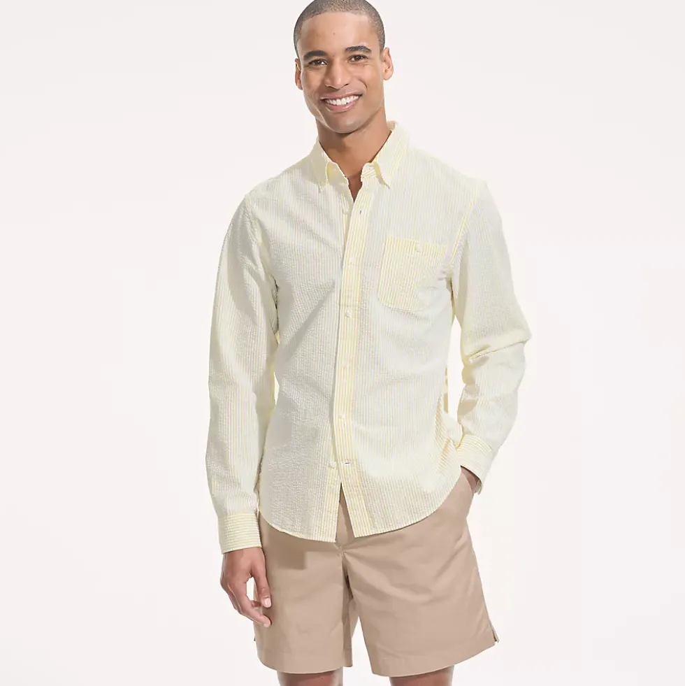Men's Long Sleeve Seersucker Shirt