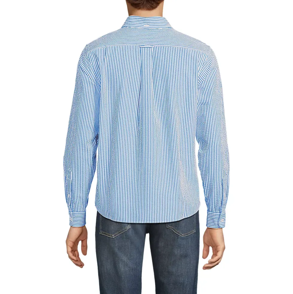 Men's Long Sleeve Seersucker Shirt