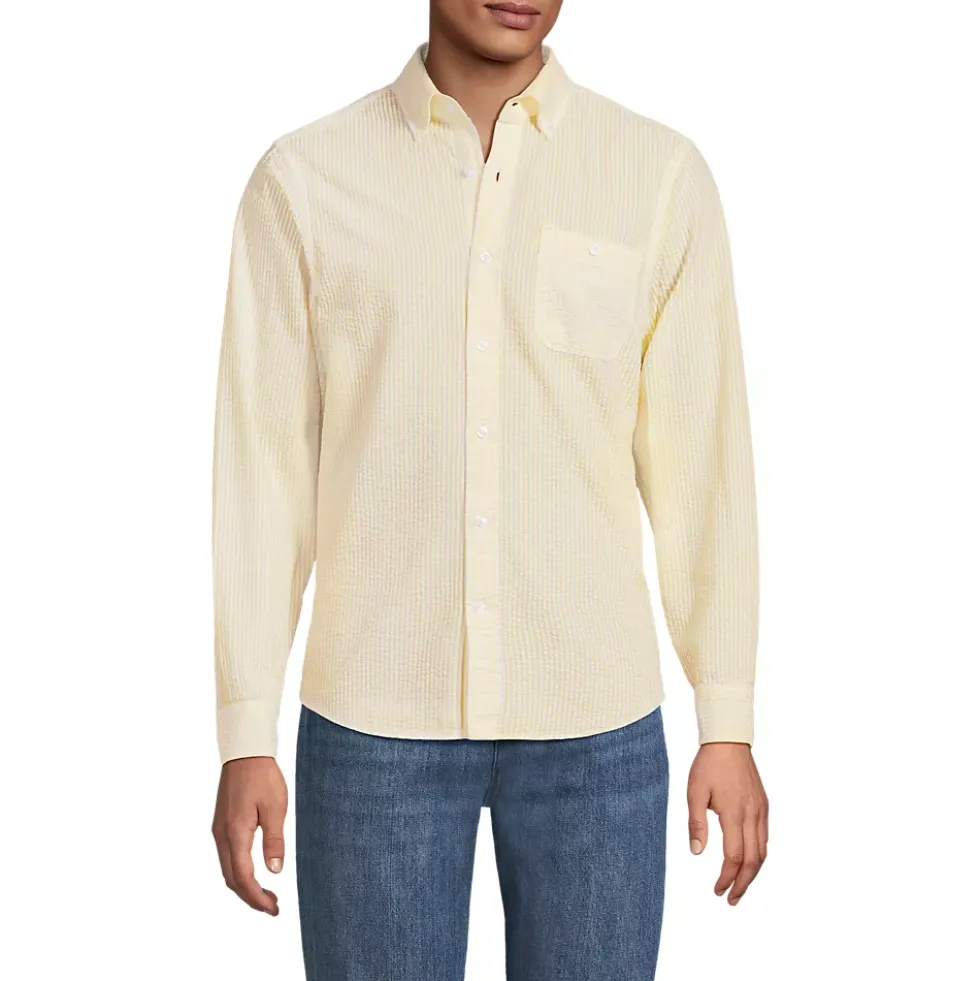 Men's Long Sleeve Seersucker Shirt