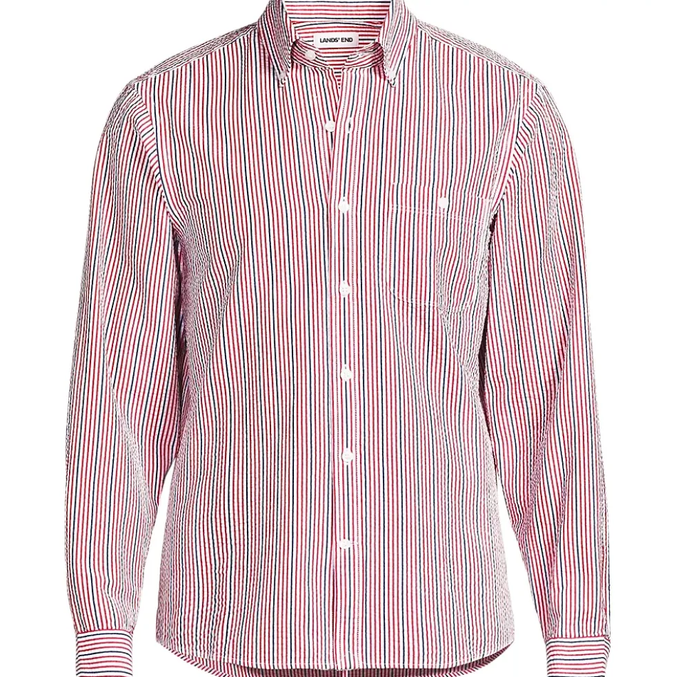 Men's Long Sleeve Seersucker Shirt