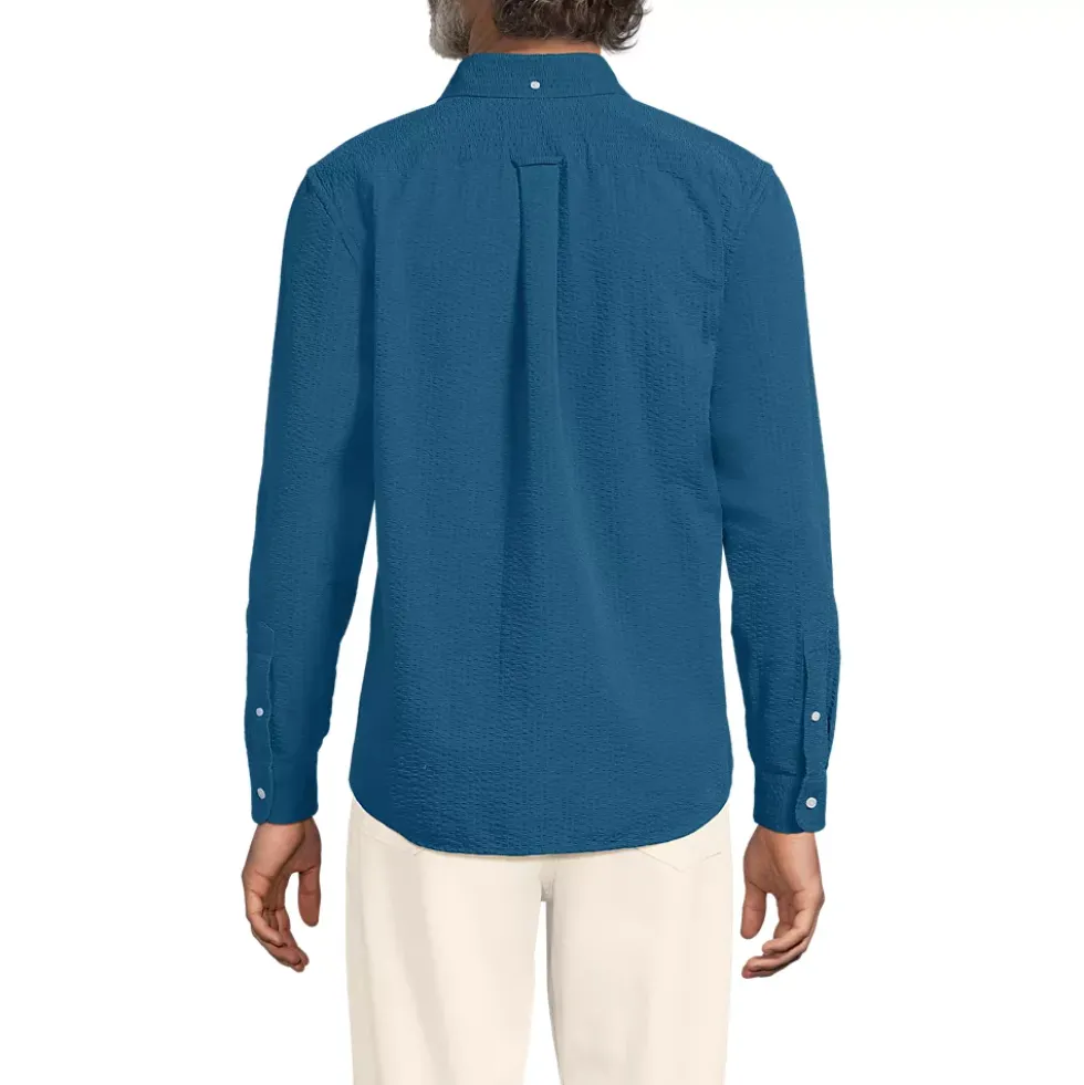 Men's Long Sleeve Seersucker Shirt