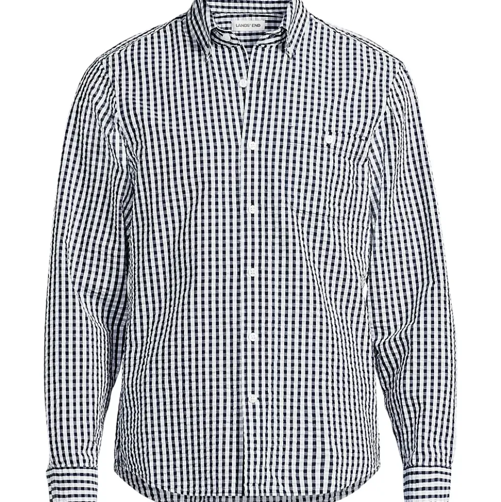 Men's Long Sleeve Seersucker Shirt