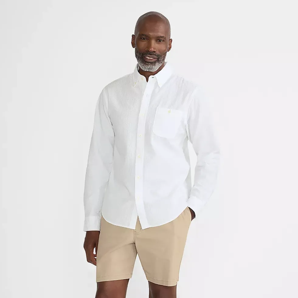 Men's Long Sleeve Seersucker Shirt