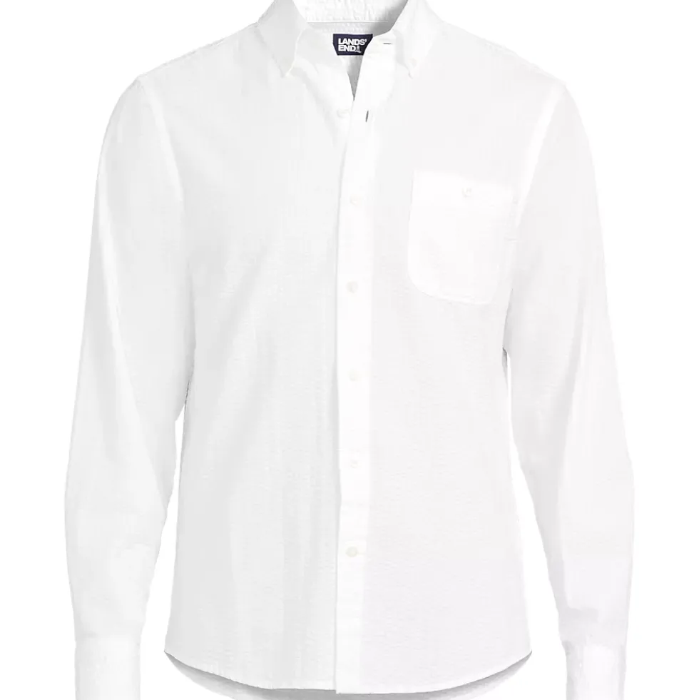 Men's Long Sleeve Seersucker Shirt