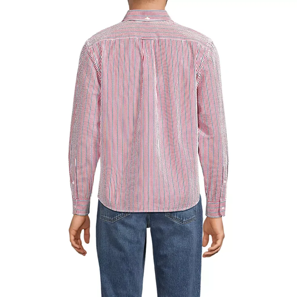Men's Long Sleeve Seersucker Shirt