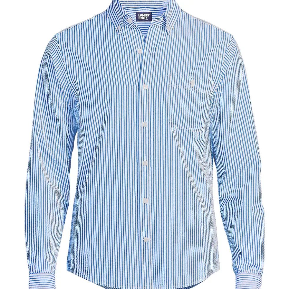 Men's Long Sleeve Seersucker Shirt