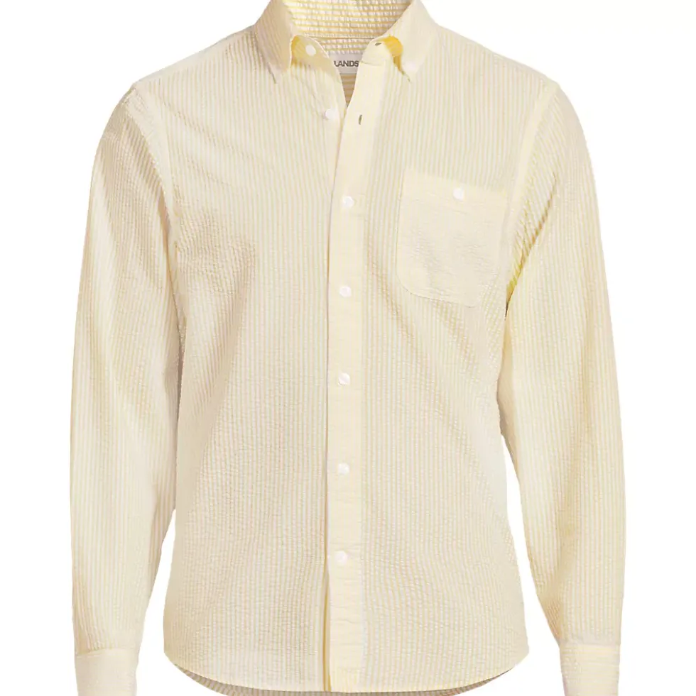 Men's Long Sleeve Seersucker Shirt