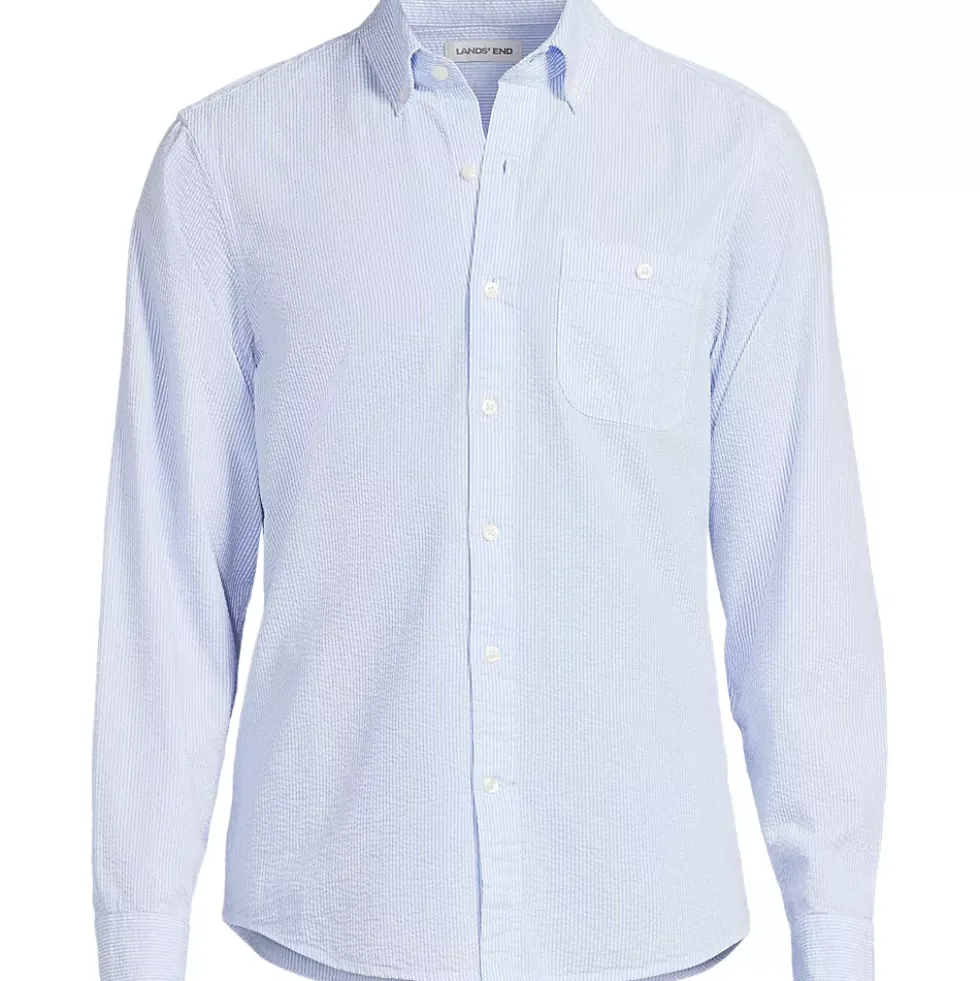 Men's Long Sleeve Seersucker Shirt