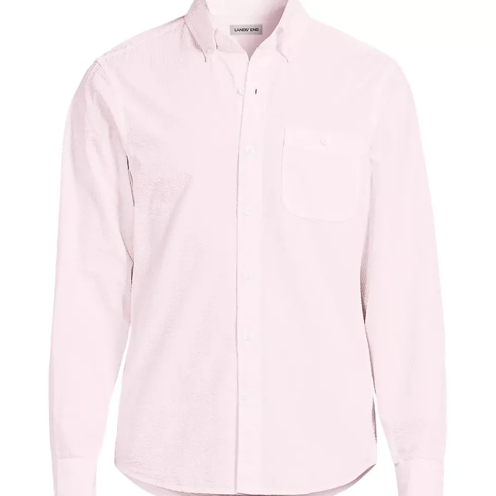 Men's Long Sleeve Seersucker Shirt