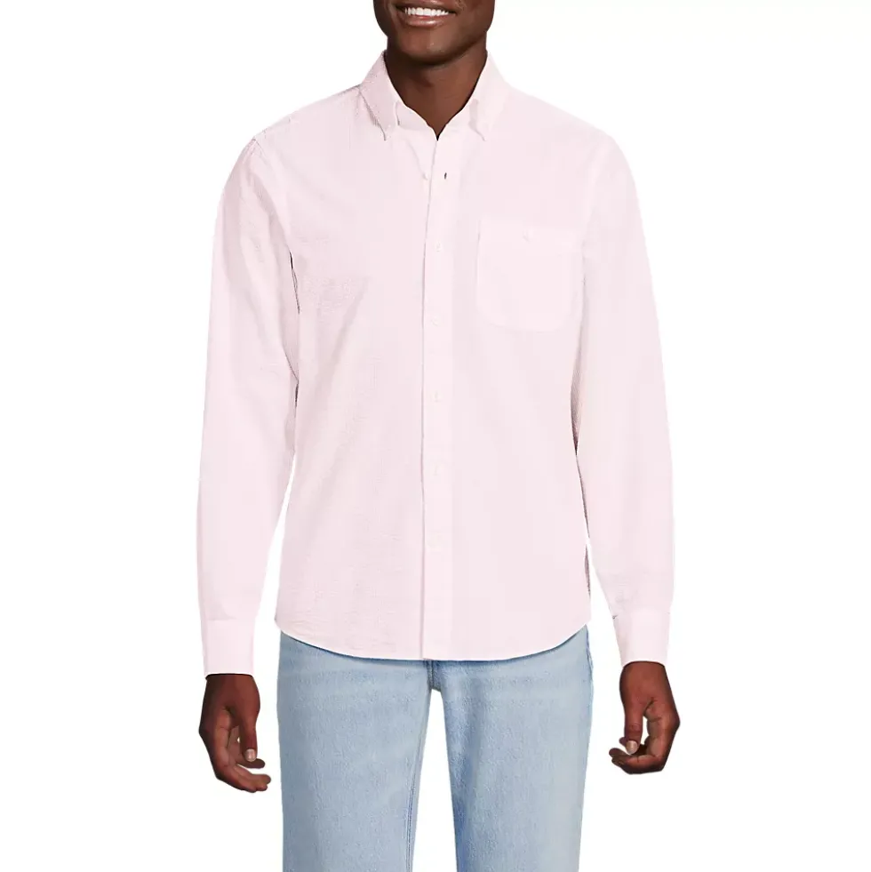 Men's Long Sleeve Seersucker Shirt