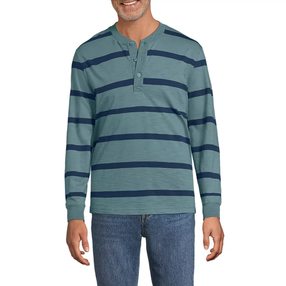Men's Long Sleeve Slub Henley