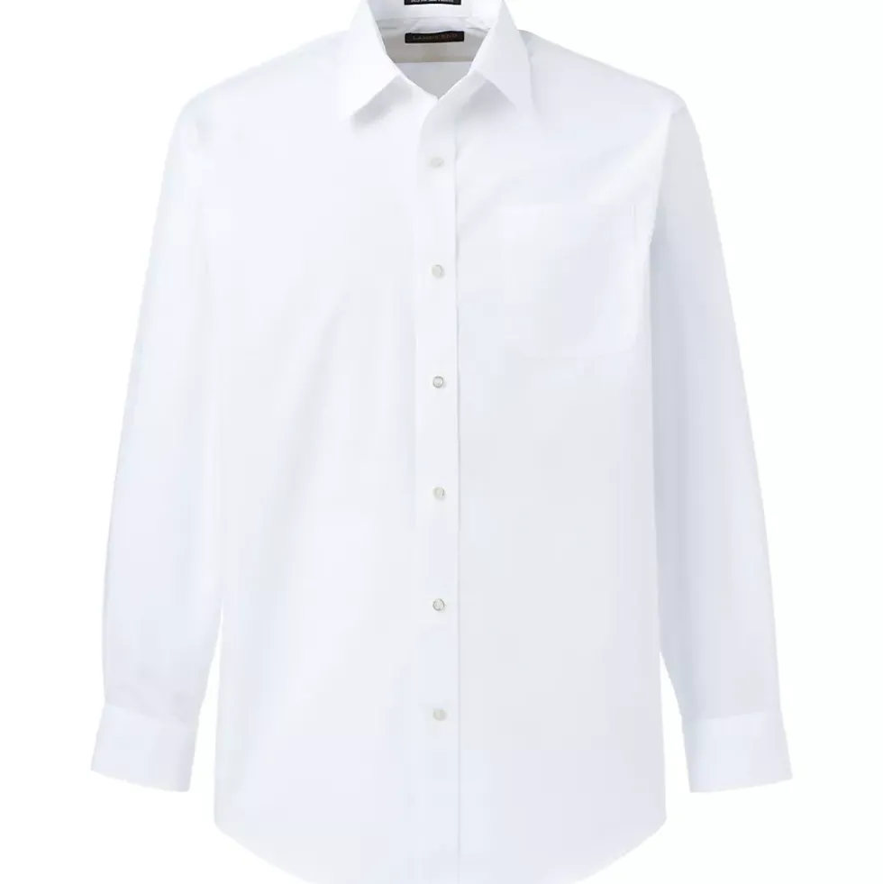 Men's Long Sleeve Straight Collar Broadcloth Dress Shirt
