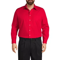 Men's Long Sleeve Straight Collar Broadcloth Dress Shirt